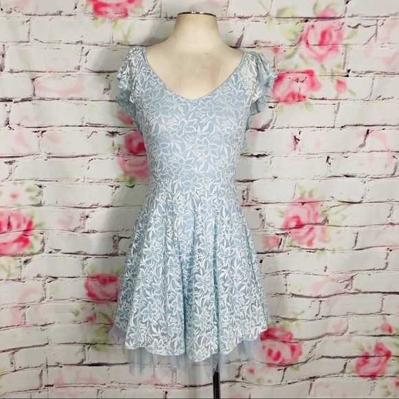 Disney Dresses & Skirts - Disney Cinderella blue lace fit & flare short dres